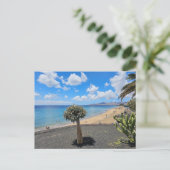 Blick auf den Strand von Lanzarote und die Wolken  Postkarte (Stehend Vorderseite)