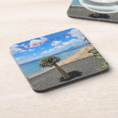 Blick auf den Strand von Lanzarote Untersetzer (Linke Seite)
