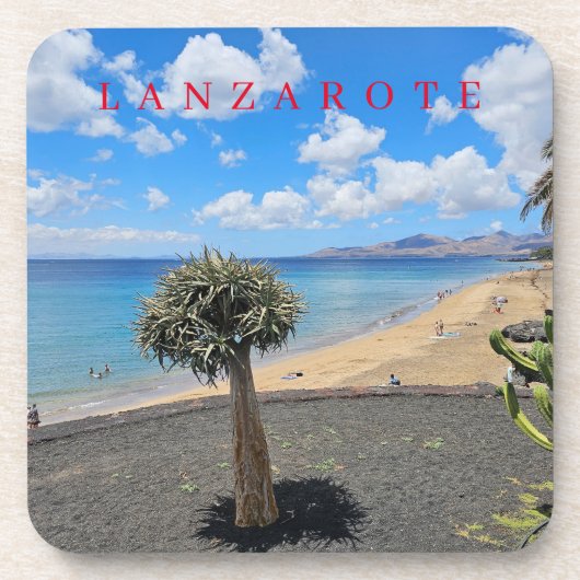 Blick auf den Strand von Lanzarote Untersetzer (Vorderseite)