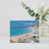 Blick auf den Strand von Tenerife Las Vistas Postkarte (Stehend Vorderseite)