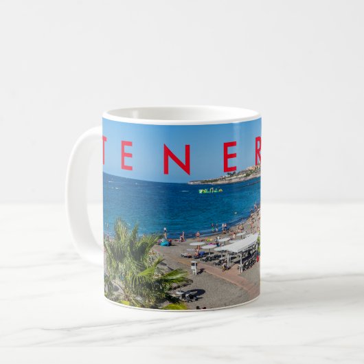 Blick auf den Strand von Teneriffa Tasse (Vorderseite Links)