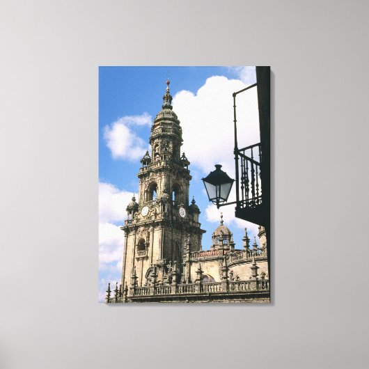 Blick auf den Uhrturm an der Ecke Leinwanddruck (Vorderseite)