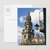 Blick auf den Uhrturm an der Ecke Postkarte (Vorne/Hinten)