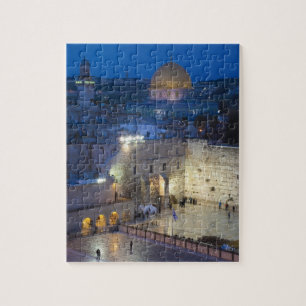 Blick auf den Western Wall Plaza, spätabends Puzzle