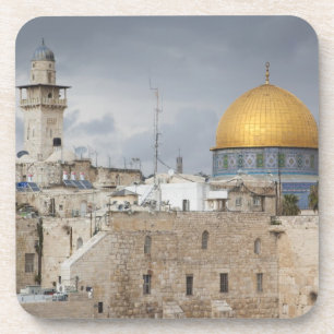 Blick auf den Western Wall Plaza, spätnachmittags Untersetzer