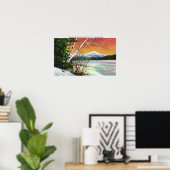 Blick auf den Whiteface Mountain vom Lake in Poster (Heimbüro)