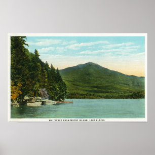 Blick auf den Whiteface Mountain von der Elseninse Poster