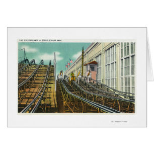 Blick auf die Achterbahnfahrt der Steeplechase