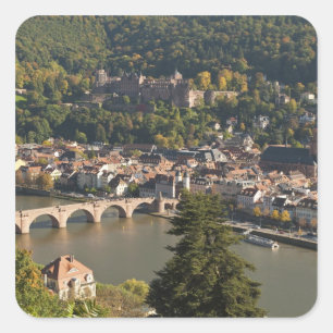 Blick auf die Alte Brücke Quadratischer Aufkleber