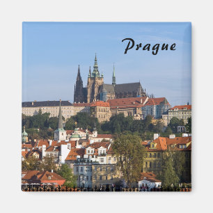 Blick auf die Altstadt und die Prager Burg, Tschec Magnet