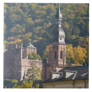 Blick auf die Altstadt von Heidelberg Fliese