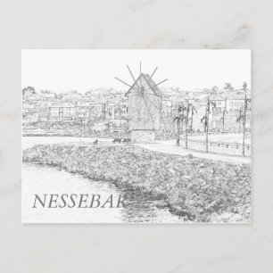 Blick auf die Altstadt von Nessebar Postkarte