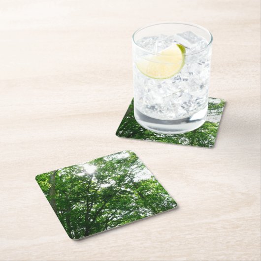 Blick auf die Bäume des Sommers Rechteckiger Pappuntersetzer (Vor Ort)