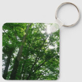 Blick auf die Bäume des Sommers Schlüsselanhänger (Rückseite)