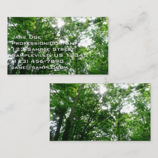 Blick auf die Bäume des Sommers Visitenkarte (Vorne/Hinten)