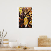 Blick auf die Baumstämme Poster (Küche)