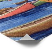 Blick auf die Boote im Hafen Poster (Ecke)