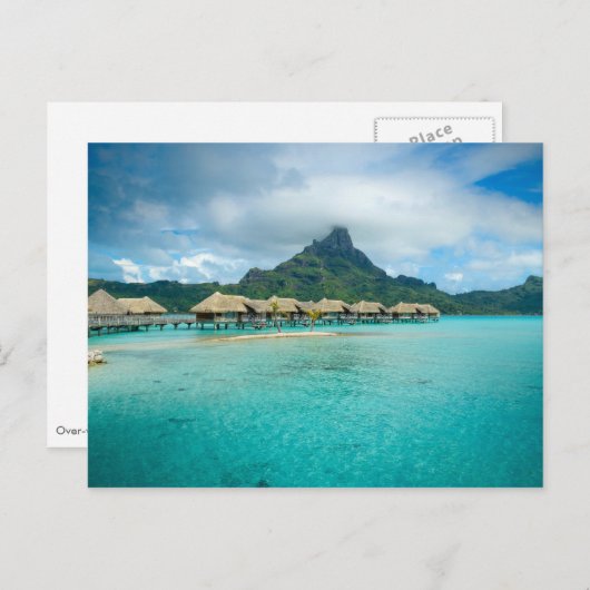 Blick auf die Bora Bora Insel Postkarte (Vorne/Hinten)