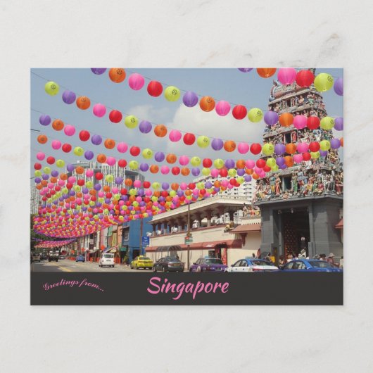 Blick auf die Chinatown Singapore Postkarte (Vorderseite)