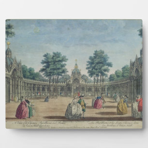 Blick auf die chinesischen Pavillons und Boxen in Fotoplatte