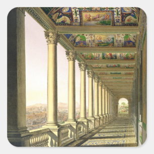 Blick auf die dritte Etage Loggia im Vatikan, mit Quadratischer Aufkleber