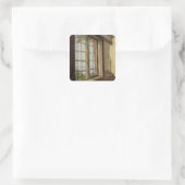 Blick auf die Elbe durch ein Fenster, 1838 Quadratischer Aufkleber (Tasche)