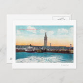 Blick auf die Fähre und den Turm Postkarte (Vorne/Hinten)