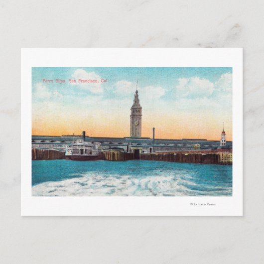 Blick auf die Fähre und den Turm Postkarte (Vorderseite)