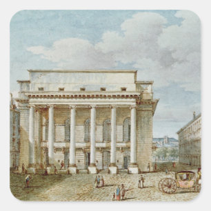 Blick auf die Fassade des Theaters Italien Quadratischer Aufkleber