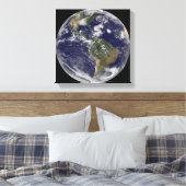 Blick auf die ganze Erde und vier Sturmsysteme Leinwanddruck (Insitu (Schlafzimmer))