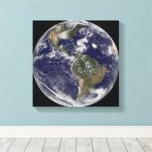 Blick auf die ganze Erde und vier Sturmsysteme Leinwanddruck (Insitu (Holzboden))