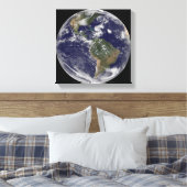 Blick auf die ganze Erde und vier Sturmsysteme Leinwanddruck (Insitu (Schlafzimmer))