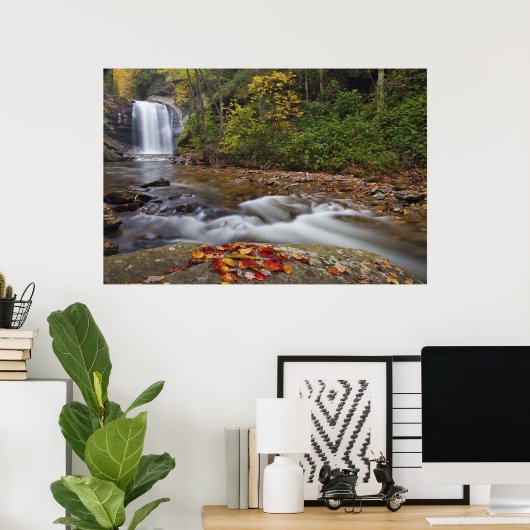 Blick auf die Glasfälle im Pisgah National Poster (Heimbüro)