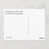 Blick auf die Glasfälle im Regen Postkarte (Rückseite)