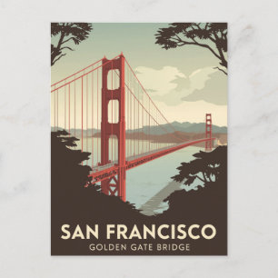 Blick auf die Golden Gate Bridge in San Francisco Postkarte