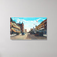 Blick auf die Hauptstraße mit Model-T Ford Cars