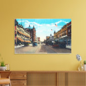 Blick auf die Hauptstraße mit Model-T Ford Cars Leinwanddruck (Insitu (Wohnzimmer))