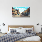 Blick auf die Hauptstraße mit Model-T Ford Cars Leinwanddruck (Insitu (Schlafzimmer))