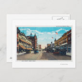 Blick auf die Hauptstraße mit Model-T Ford Cars Postkarte (Vorne/Hinten)