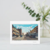 Blick auf die Hauptstraße mit Model-T Ford Cars Postkarte (Stehend Vorderseite)