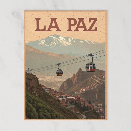 Blick auf die Höhe von La Paz Postkarte