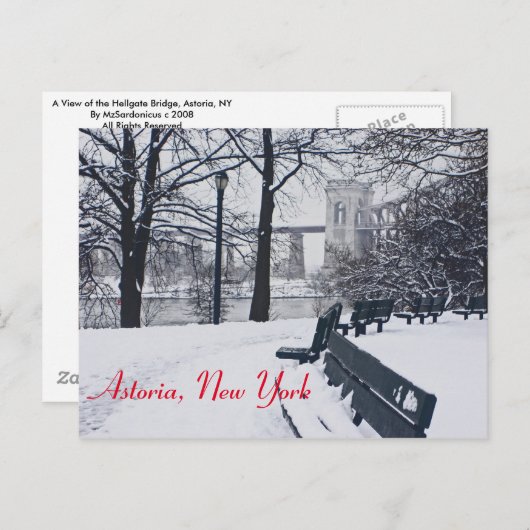 Blick auf die Höllenbrücke, Astoria NY Postkarte (Vorne/Hinten)
