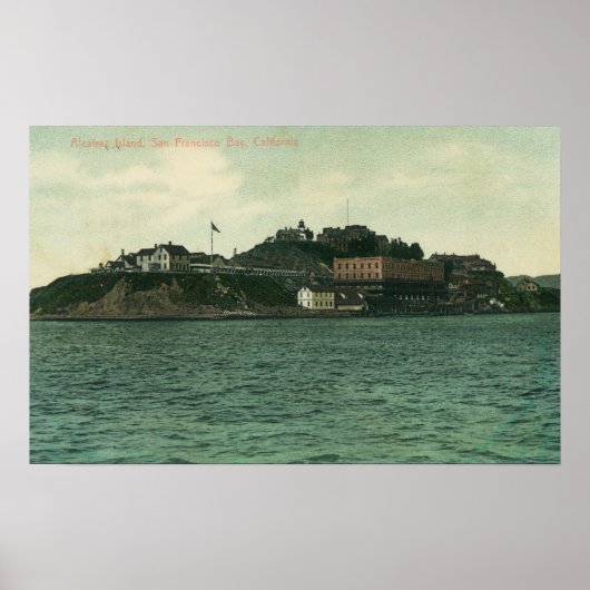 Blick auf die Insel Alcatraz und das Gefängnis Poster (Vorne)