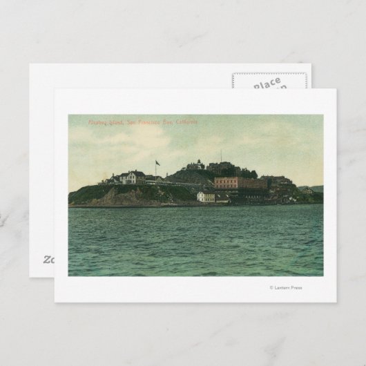 Blick auf die Insel Alcatraz und das Gefängnis Postkarte (Vorne/Hinten)