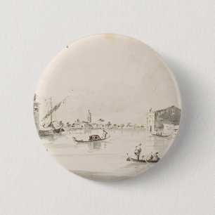 Blick auf die Insel Burano in Venetien Button