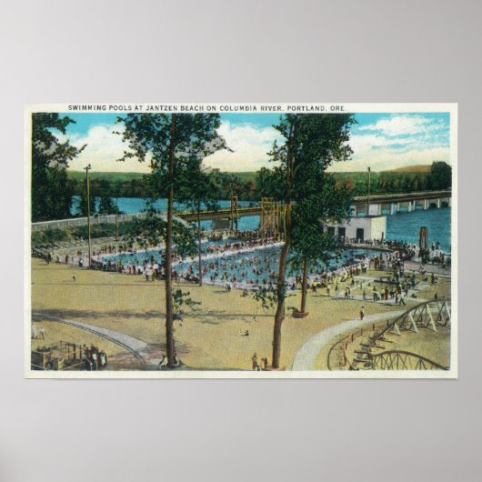 Blick auf die Jantzen Beach Pools Poster (Vorne)