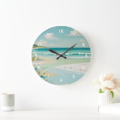 Blick auf die Küste Große Wanduhr (Zuhause)