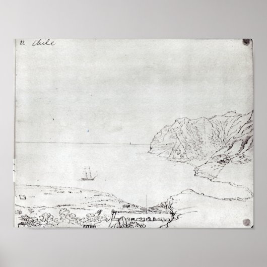 Blick auf die Küste vor dem Chile Poster (Vorne)