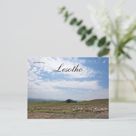Blick auf die Landschaft von Lesotho Postkarte (Stehend Vorderseite)