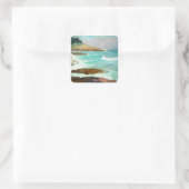 Blick auf die Maine Coast von Newell Convers Wyeth Quadratischer Aufkleber (Tasche)